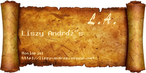 Liszy András névjegykártya